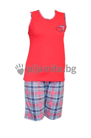 Дамски пижами Пижами без ръкав Дамска пижама без ръкав, 3/4 панталон 13114